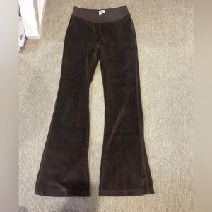 Aritzia, Sunday Best Brown Velour Flair stretch pants Size XXS